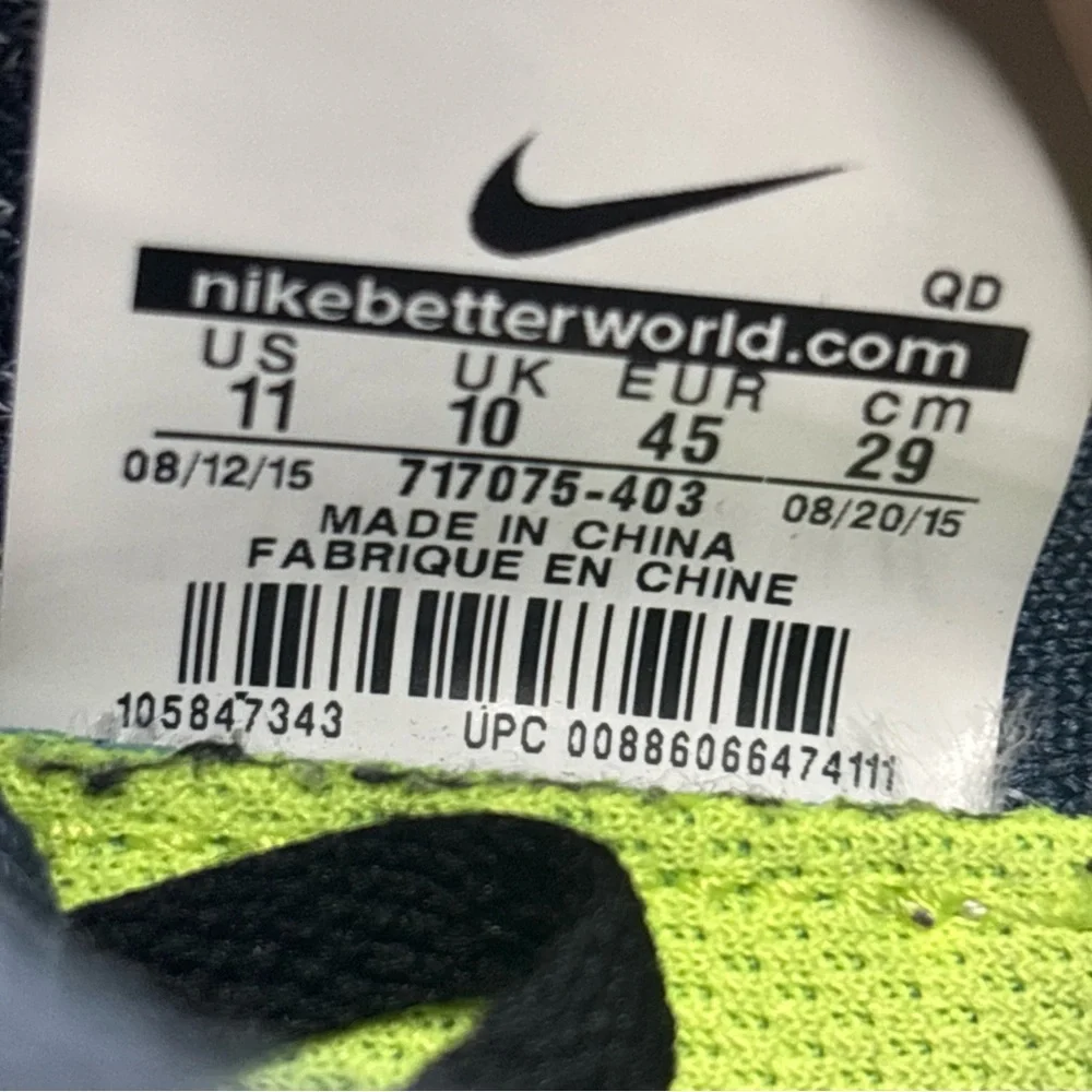Nike‎ Free 4.0 Flyknit Navy Blue Mens Size 11 631053-404 Running Shoes